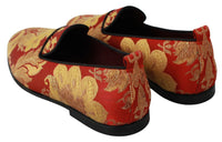 Thumbnail for Rose Gold Brocade Loafers Slide Flats