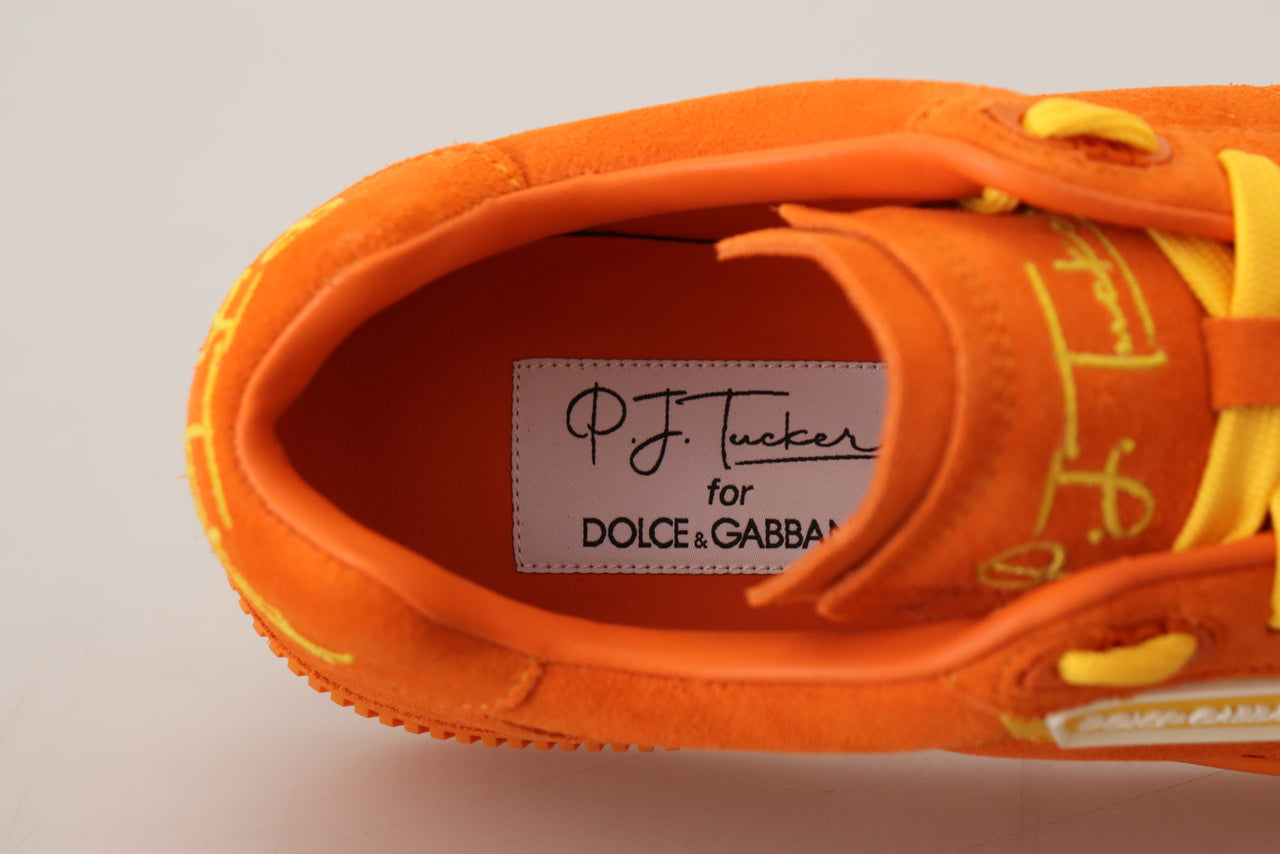 Orange Leather P.j. Tucker Sneakers Shoes