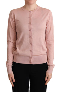 Thumbnail for Elegant Pink Cashmere Silk Cardigan