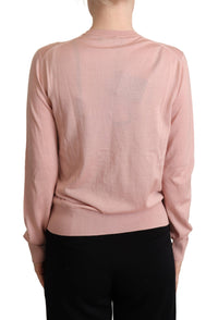 Thumbnail for Elegant Pink Cashmere Silk Cardigan