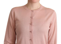 Thumbnail for Elegant Pink Cashmere Silk Cardigan