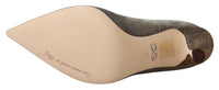 Thumbnail for Gold Silver Fabric Heels Pumps Shoes