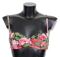 Thumbnail for Elegant Pink Floral Bikini Top