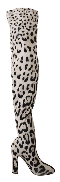 Thumbnail for Chic Leopard High-Heel Over-Knee Boots