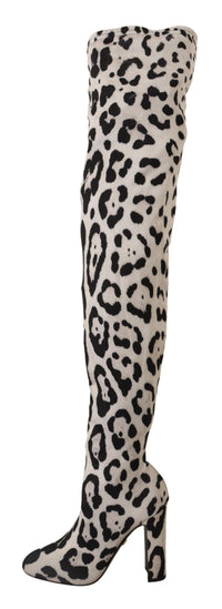 Thumbnail for Chic Leopard High-Heel Over-Knee Boots
