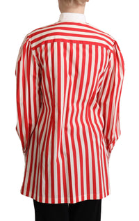 Thumbnail for Elegant Red and White Stripe Cotton Polo Top