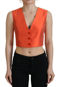 Thumbnail for Elegant Orange Silk Waistcoat
