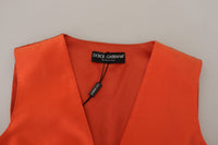 Thumbnail for Elegant Orange Silk Waistcoat