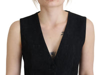 Thumbnail for Elegant Black Silk Blend Waistcoat Vest