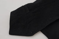 Thumbnail for Elegant Black Silk Blend Waistcoat Vest
