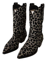 Thumbnail for Elegant Leopard Print Mid Calf Boots