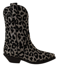 Thumbnail for Elegant Leopard Print Mid Calf Boots