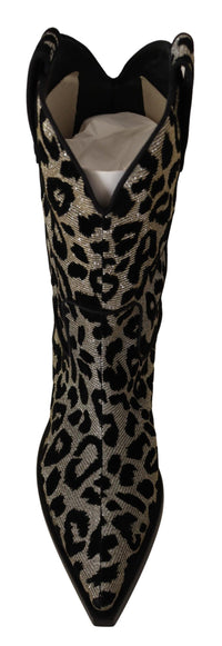 Thumbnail for Elegant Leopard Print Mid Calf Boots