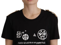 Thumbnail for Chic Black Logo Cotton Tee for Women