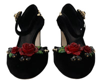 Thumbnail for Black Pearl Crystal Vally Heels Sandals Shoes