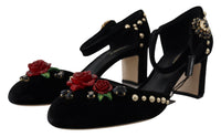 Thumbnail for Black Pearl Crystal Vally Heels Sandals Shoes