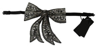 Thumbnail for Silver-Tone Silk Crystal Bow Tie