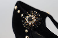 Thumbnail for Black Pearl Crystal Vally Heels Sandals Shoes