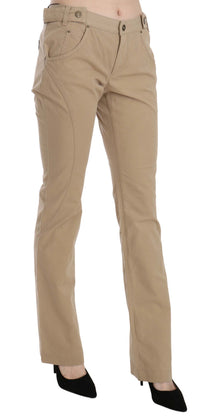 Thumbnail for Beige Mid Waist Straight Leg Pants