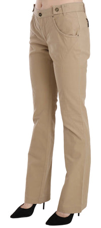 Thumbnail for Beige Mid Waist Straight Leg Pants