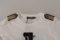 Thumbnail for White Black Roses Crewneck Cotton  T-shirt