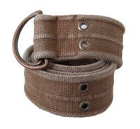 Thumbnail for Beige Leather Logo Belt Sling Cintura Buckle Belt