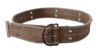 Thumbnail for Beige Leather Logo Belt Sling Cintura Buckle Belt