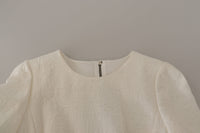 Thumbnail for Exquisite Jacquard Midi Dress in White