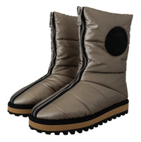 Thumbnail for Silver Platino Mid Calf Designer Boots