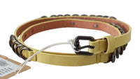 Thumbnail for Chic Yellow Leather Skinny Belt