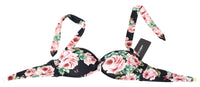 Thumbnail for Elegant Black Floral Bikini Top