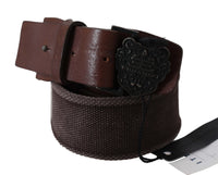 Thumbnail for Classic Dark Brown Leather Belt with Logo Buckle