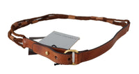 Thumbnail for Elegant Braided Leather Belt in Dark Brown