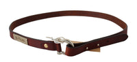 Thumbnail for Brown Leather Luxury Slim Buckle Belt
