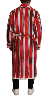 Thumbnail for Chic Striped Silk Sleepwear Robe