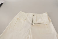 Thumbnail for Elegant White High-Waist Tapered Trousers