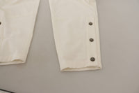 Thumbnail for Elegant White High-Waist Tapered Trousers