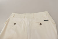 Thumbnail for Elegant White High-Waist Tapered Trousers