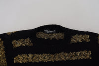 Thumbnail for Elegant Black and Gold Crystal Sweater