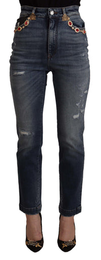 Thumbnail for High Waist Skinny Designer Jeans in Blue