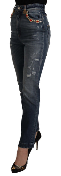 Thumbnail for High Waist Skinny Designer Jeans in Blue