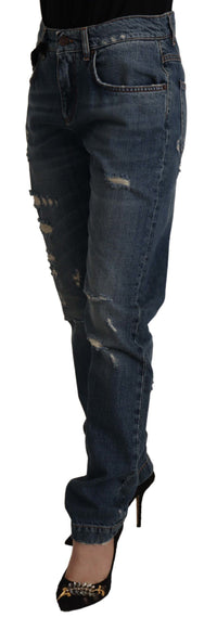 Thumbnail for Chic Boyfriend Cut Mid Waist Denim Jeans