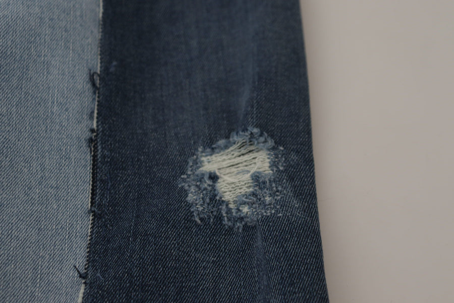 High-Waist Multicolor Wide-Cut Jeans