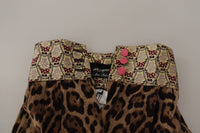 Thumbnail for High Waist Cropped Leopard Jacquard Pants