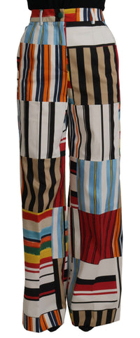 Thumbnail for Elegant High Waist Striped Trousers