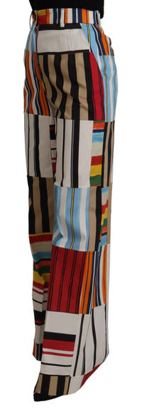 Thumbnail for Elegant High Waist Striped Trousers