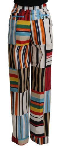 Thumbnail for Elegant High Waist Striped Trousers