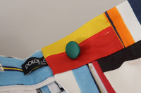 Thumbnail for Elegant High Waist Striped Trousers