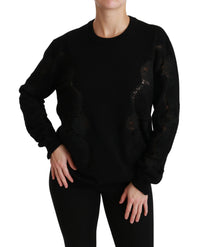 Thumbnail for Elegant Cashmere Crewneck Sweater with Lace Detail