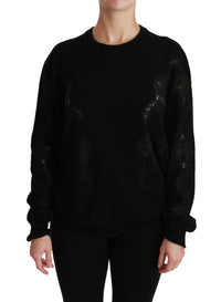 Thumbnail for Elegant Cashmere Crewneck Sweater with Lace Detail